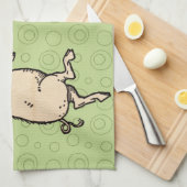 Antiek Dansende Varkens: grillige  Piggy Jig Theedoek (Quarter Fold)