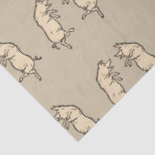 Antiek Dansende Varkens: grillige  Piggy Jig Tissuepapier (Detail)