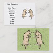 Antiek Dansende Varkens: grillige  Piggy Jig Visitekaartje (Voorkant / Achterkant)