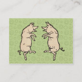 Antiek Dansende Varkens: grillige  Piggy Jig Visitekaartje (Achterkant)
