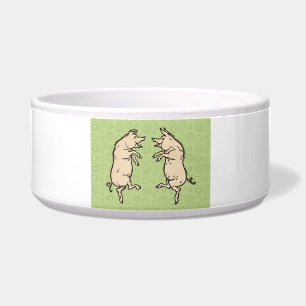 Antiek Dansende Varkens: grillige Piggy Jig Voerbakje