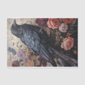 Antiek Dark Floral Raven Decoupage Tissuepapier (Voorkant)