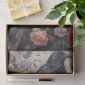 Antiek Dark Floral Raven Decoupage Tissuepapier (Geschenk)