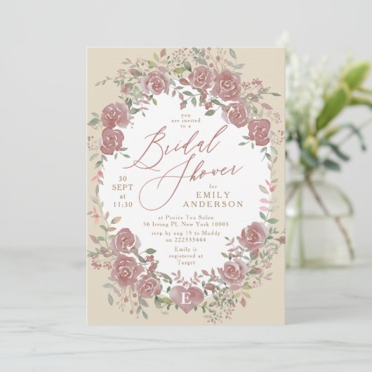  Antiek - de Bridal van de Floral - Uitnodiging (Staand voorkant)