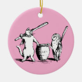 Antiek De uil en de Pussycat Keramisch Ornament (Voorkant)