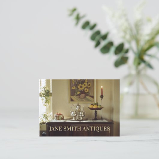 Antiek dealer visitekaartje (Staand voorkant)