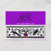 ANTIEK DECOR, DIEREN, PAARSE AMETHYSTMONOGRAM VISITEKAARTJE (Achterkant)