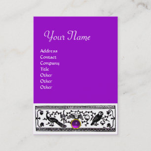 ANTIEK DECOR, DIEREN, PAARSE AMETHYSTMONOGRAM VISITEKAARTJE