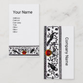 ANTIEK DECOR, DIEREN, RODE RUBY, Wit, zwart blauw Visitekaartje (Voorkant / Achterkant)