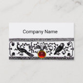 ANTIEK DECOR, DIEREN, RODE RUBY, Wit, zwart blauw Visitekaartje (Achterkant)