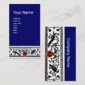 ANTIEK DECOR, DIEREN, RODE RUBY, Wit, zwart blauw Visitekaartje (Voorkant / Achterkant)
