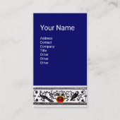 ANTIEK DECOR, DIEREN, RODE RUBY, Wit, zwart blauw Visitekaartje (Voorkant)