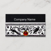 ANTIEK DECOR, DIEREN, RODE RUBY, wit, zwart papier Visitekaartje (Achterkant)