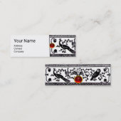 ANTIEK DECOR, DIEREN, RODE RUBY, Zwart wit Mini Visitekaartje (Voorkant / Achterkant)
