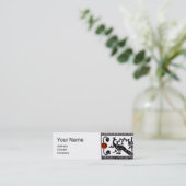 ANTIEK DECOR, DIEREN, RODE RUBY, Zwart wit Mini Visitekaartje (Staand voorkant)