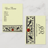ANTIEK DECOR, DIEREN RUBY MONOGRAM Black Ivory Visitekaartje (Voorkant / Achterkant)