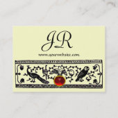 ANTIEK DECOR, DIEREN RUBY MONOGRAM Black Ivory Visitekaartje (Achterkant)