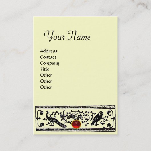 ANTIEK DECOR, DIEREN RUBY MONOGRAM Black Ivory Visitekaartje (Voorkant)