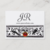 ANTIEK DECOR, DIEREN RUBY MONOGRAM Zwart Wit Visitekaartje (Achterkant)
