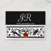 ANTIEK DECOR, RODE RUBY MONOGRAM Black White Visitekaartje (Achterkant)