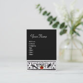 ANTIEK DECOR, RODE RUBY MONOGRAM Black White Visitekaartje (Staand voorkant)