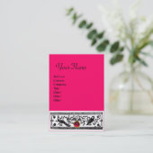 ANTIEK DECOR, RUBY MONOGRAM, roze rood Visitekaartje (Staand voorkant)
