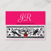 ANTIEK DECOR, RUBY MONOGRAM, roze rood Visitekaartje (Achterkant)