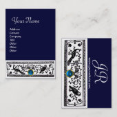 ANTIEK DECOR, SAPPHIRE MONOGRAM, blauw Visitekaartje (Voorkant / Achterkant)