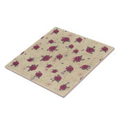 Antiek decoratie van Victoriaans Rozen Tegeltje (Zijkant)