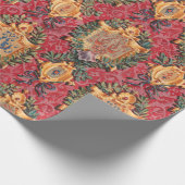 Antiek decoratief Frans bloemmotief Cadeaupapier (Hoek)