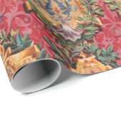 Antiek decoratief Frans bloemmotief Cadeaupapier (Rol Hoek)