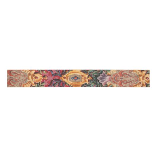 Antiek decoratief Frans bloemmotief Grosgrain Lint (Voorkant)