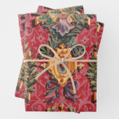 Antiek decoratief Frans bloemmotief Inpakpapier Vel (In situ)