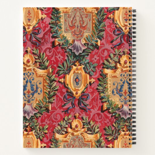 Antiek decoratief Frans bloemmotief Notitieboek (Achterkant)