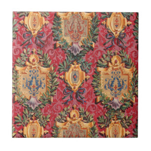 Antiek decoratief Frans bloemmotief Tegeltje