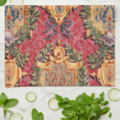 Antiek decoratief Frans bloemmotief Theedoek (Gevouwen)