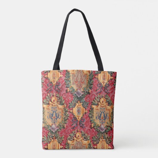Antiek decoratief Frans bloemmotief Tote Bag (Achterkant)