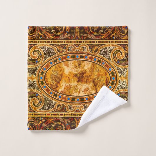 Antiek decoratief Italiaans edelsteenpatroon Bad Handdoek (Wasdoekje)