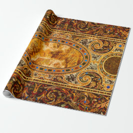Antiek decoratief Italiaans edelsteenpatroon Cadeaupapier