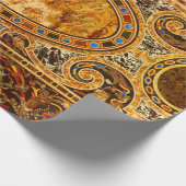 Antiek decoratief Italiaans edelsteenpatroon Cadeaupapier (Hoek)