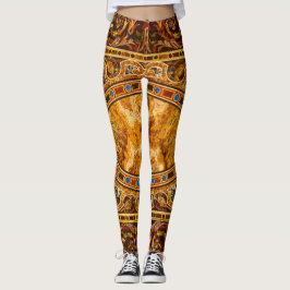 Antiek decoratief Italiaans edelsteenpatroon Leggings