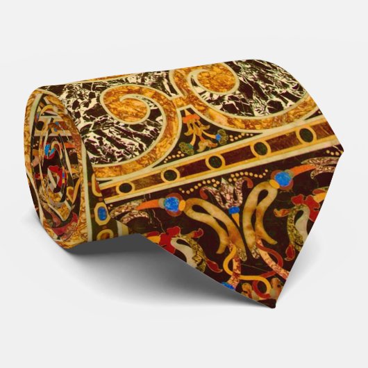 Antiek decoratief Italiaans edelsteenpatroon Stropdas (Opgerold)