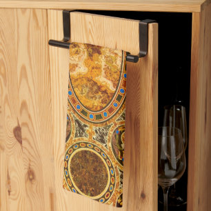 Antiek decoratief Italiaans edelsteenpatroon Theedoek