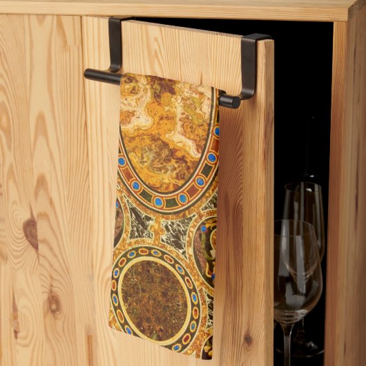 Antiek decoratief Italiaans edelsteenpatroon Theedoek (Derde Gevouwen)