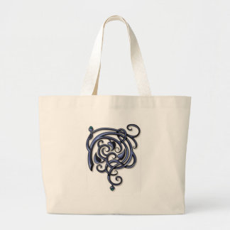 Antiek decoratieve bloemen grote tote bag