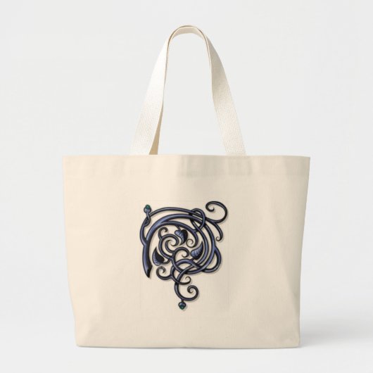 Antiek decoratieve bloemen grote tote bag (Voorkant)