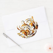 Antiek decoratieve bloemen ronde sticker (Envelop)