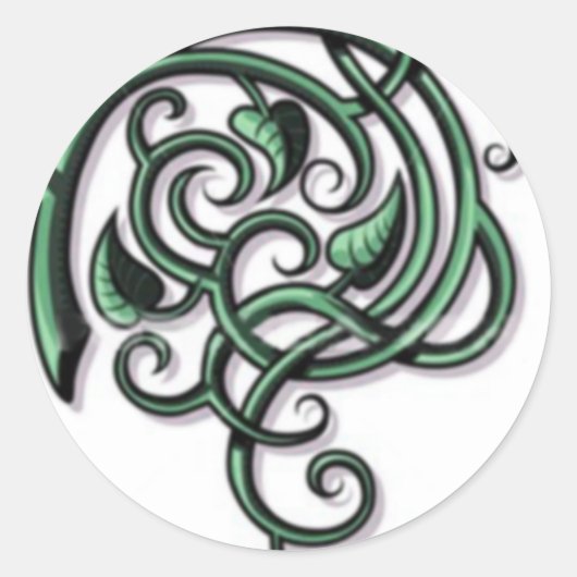 Antiek decoratieve bloemen ronde sticker (Voorkant)