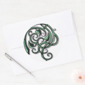 Antiek decoratieve bloemen ronde sticker (Envelop)