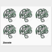 Antiek decoratieve bloemen ronde sticker (Vel)
